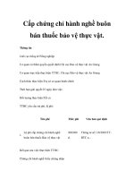 Cấp chứng chỉ hành nghề buôn bán thuốc bảo vệ thực vật. pot