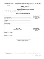 Đề thi Sinh học trên máy tính cầm tay