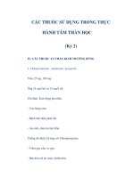 CÁC THUỐC SỬ DỤNG TRONG THỰC HÀNH TÂM THẦN HỌC (Kỳ 2) ppsx
