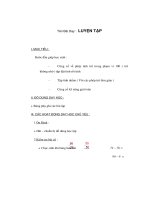 Giáo án Toán lớp 1 - Luyện tập cộng trừ trong pham vi 100 doc
