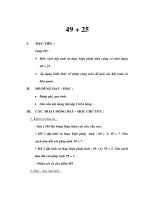 Giáo án Toán lớp 2 - 49 + 25 pot