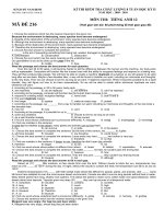 Đề kiểm tra 8 tuần học kì II Mã đề 216