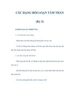 CÁC DẠNG RỐI LOẠN TÂM THẦN (Kỳ 2) ppsx