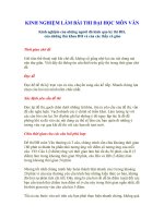 KINH NGHIỆM LÀM BÀI THI ĐẠI HỌC MÔN VĂN