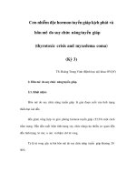 Cơn nhiễm độc hormon tuyến giáp kịch phát và hôn mê do suy chức năng tuyến giáp (Kỳ 3) ppt