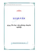 TIN HỌC VĂN PHÒNG CHUYÊN NGHIỆP