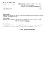 Đề kiểm tra chất lượng HKI (NV 10)