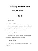 TRÀN DỊCH MÀNG PHỔI KHÔNG DO LAO (Kỳ 2) ppsx
