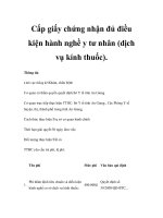 Cấp giấy chứng nhận đủ điều kiện hành nghề y tư nhân (dịch vụ kính thuốc). ppt