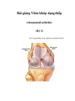 Bài giảng Viêm khớp dạng thấp (rheumatoid arthritis) (Kỳ 2) ppsx