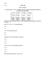 Đề KT Tiếng anh 11.Hay