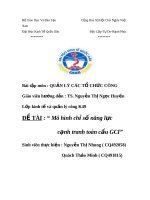 Báo cáo “Mô hình chỉ số năng lực cạnh tranh toàn cầu GCI” docx