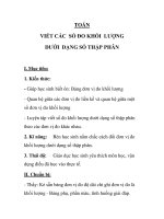 TOÁN VIẾT CÁC SỐ ĐO KHỐI LƯỢNG DƯỚI DẠNG SỐ THẬP PHÂN potx