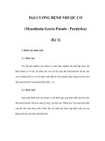 ĐẠI CƯƠNG BỆNH NHƯỢC CƠ (Myasthenia Gravis Pseudo - Paralytica) (Kỳ 2) doc