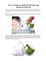 Mẹo sử dụng mỹ phẩm để đạt hiệu quả dưỡng da hoàn mỹ docx