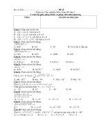 Kiem tra trac nghiem  Dai so 9 Bai- Lien he giua phep nhan va phep chia khai phuong