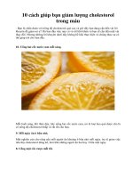 10 cách giúp bạn giảm lượng cholestorol trong máu potx