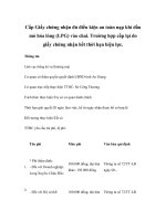 Cấp Giấy chứng nhận đủ điều kiện an toàn nạp khí dầu mỏ hóa lỏng (LPG) vào chai. Trường hợp cấp lại do giấy chứng nhận hết thời hạn hiệu lực. ppt