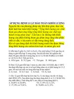 P DỤNG ĐỊNH LUẬT BẢO TOÀN KHỐI LƯỢNG doc