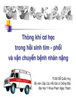 Thở máy trong hồi sinh tim - phổi và vận chuyển bệnh nhân nặng (Phần 1) ppsx