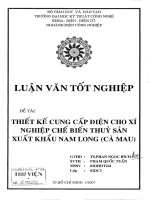 Thiết kế cung cấp điện cho xí nghiệp ché biến thủy sản xuất khẩu Nam Long (Cà Mau)