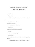 Giáo án Toán 1 - MƯỜI SÁU - MƯỜI BẢY MƯỜI TÁM - MƯỜI CHÍN pps