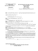 Đề thi đáp án thi chọn đội tuyển toán 12 trường THPT Hâ trung năm học 2010