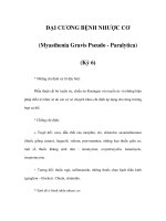 ĐẠI CƯƠNG BỆNH NHƯỢC CƠ (Myasthenia Gravis Pseudo - Paralytica) (Kỳ 6) doc