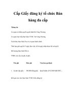 Cấp Giấy đăng ký tổ chức Bán hàng đa cấp doc