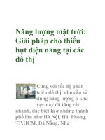 Năng lượng mặt trời: Giải pháp cho thiếu hụt điện năng tại các đô thị pptx