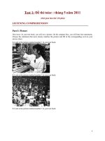 Đề thi Toefl hay nhất tháng 5 2011