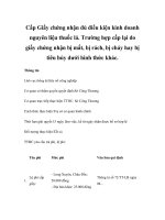 Cấp Giấy chứng nhận đủ điều kiện kinh doanh nguyên liệu thuốc lá. Trường hợp cấp lại do giấy chứng nhận bị mất, bị rách, bị cháy hay bị tiêu hủy dưới hình thức khác. pptx