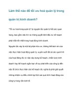 Làm thế nào để tối ưu hoá quản lý trong quản trị kinh doanh? doc