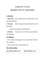 LUYỆN TỪ VÀ CÂU MỞ RỘNG VỐN TỪ: HẠNH PHÚC docx