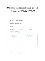 Mẫu phiếu khai báo địa điểm cất giữ chất thải phóng xạ doc