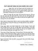 Tình hình dịch cúm tái hiện