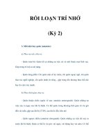 RỐI LOẠN TRÍ NHỚ (Kỳ 2) ppt