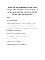 Đăng ký hoạt động dạy nghề đối với trường đại học, trường cao đẳng, trường trung cấp chuyên nghiệp, hợp tác xã và doanh nghiệp. Các nghề đào tạo trình độ sơ cấp nghề và dạy nghề thường xuyên. pptx