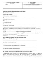 Bài kiểm tra 1 tiết môn Anh Văn lớp 9