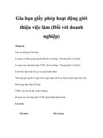 Gia hạn giấy phép hoạt động giới thiệu việc làm (Đối với doanh nghiệp) pot