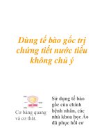 Dùng tế bào gốc trị chứng tiết nước tiểu không chủ ý ppt