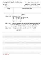 ĐỀ KIỂM TRA CHƯƠNG III_ĐẠI SỐ 8 .