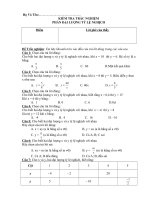 KIEM TRA TRAC NGHIEM PHAN DAI LUONG TY LE NGHICH