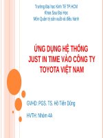 Ứng dụng hệ thống Just in time vào công ty toyota Việt Nam