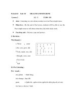 Giáo án Anh văn lớp 6 - Period 63 - Lesson 2 - Unit 10 - HEALTH AND HYGIENE A2 - 3 P.100- 101 pptx