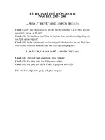 Đề thi nghề làm vườn THCS