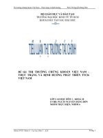 THỊ TRƯỜNG CHỨNG KHOÁN VIỆT NAM – THỰC TRẠNG VÀ ĐỊNH HƯỚNG PHÁT TRIỂN TTCK VIỆT NAM