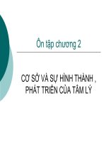 Ôn tập chương 2: CƠ SỞ VÀ SỰ HÌNH THÀNH , PHÁT TRIỂN CỦA TÂM LÝ potx