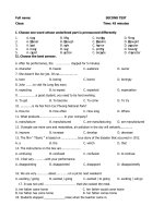 De thi trac nghiem 45'''' (u11-13) ky II