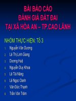 BÀI BÁO CÁO ĐÁNH GIÁ ĐẤT ĐAI TẠI XÃ HÒA AN – TP.CAO LÃNH doc